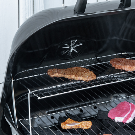 Outsunny BBQ Charcoal Smoker Grill Trolley with 2 Wheels and Utensil Holders