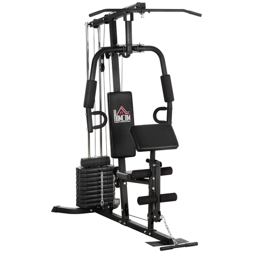 HOMCOM Multifunction Home Gym Machine with 45kg Weight Stack – Full Body Workout