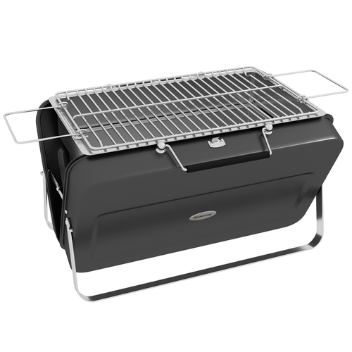 Outsunny Portable BBQ Grill with Suitcase Design for Camping, Picnic or Garden - Black