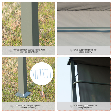 Outsunny Outdoor BBQ Canopy with Metal Frame - Grey