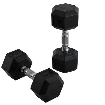 HOMCOM Hex Dumbbell Set 2x10kg – Home Gym Strength Training Weights