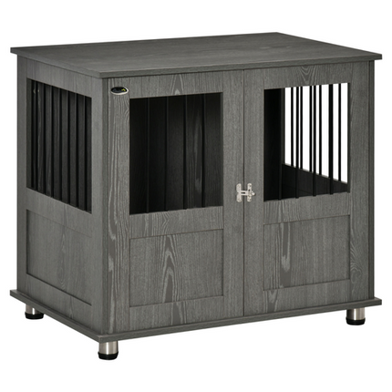Wooden & Wire Dog Crate for Medium Dogs – Stylish Pet Kennel with Magnetic Doors