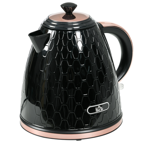 HOMCOM 1.7L Fast Boil Electric Kettle – 3000W – Auto Shut-Off – Black