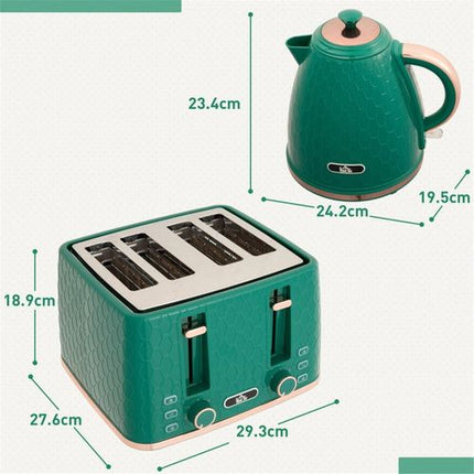 Electric Kettle & Toaster Breakfast Set – Green Kitchen Appliance Combo