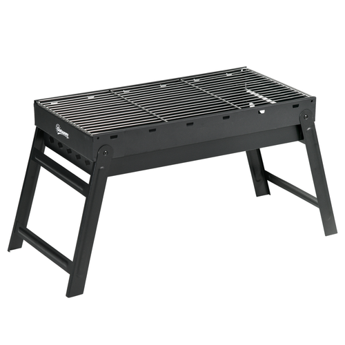 Outsunny Portable Charcoal BBQ Grill with Pull-Out Charcoal Basin