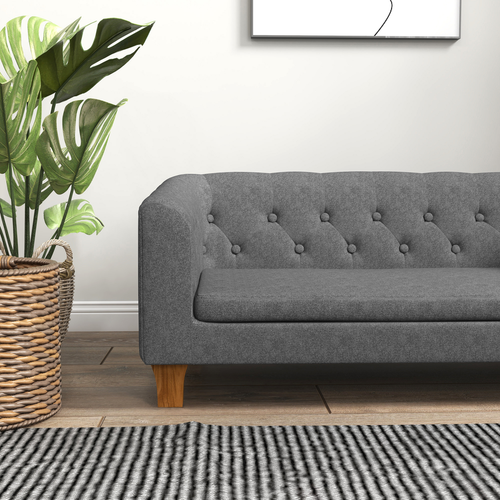 Elevated Dog Sofa Bed – Soft Cushion Couch for Small & Medium Dogs – Grey