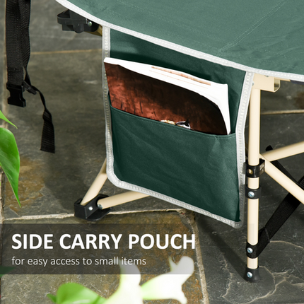 Outsunny Single Military-Style Sleeping Cot – Green Portable Camping Bed
