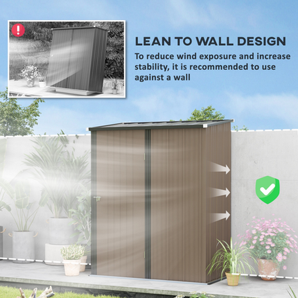 Outsunny Steel Garden Shed with Lockable Door – Outdoor Tool Storage House for Backyard