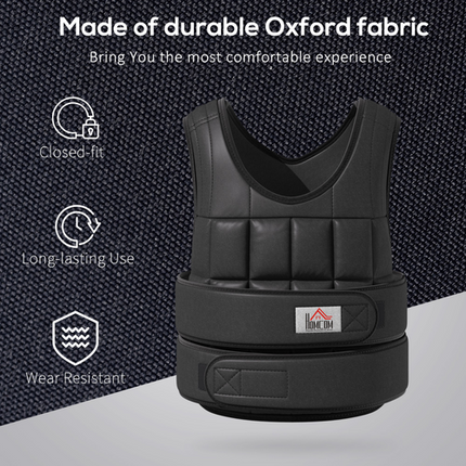 Adjustable 10kg Weighted Vest – For Running, Fitness Training & Weight Loss, Black