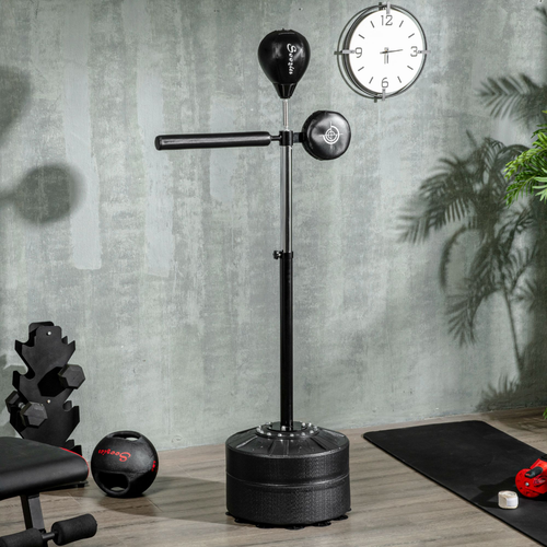 SPORTNOW Adjustable Speed Bag – Boxing Reflex Bar with Stand, Black