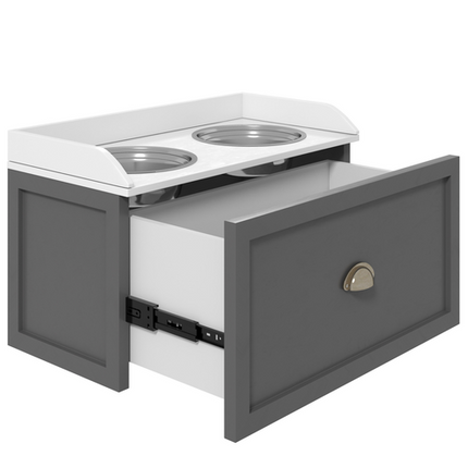 PawHut Stainless Steel Raised Bowl with 21L Storage – For Large Dogs