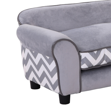 Dog & Cat Sofa Couch Bed – XS Size with Removable Sponge Cushion – Grey