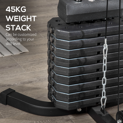 HOMCOM Multifunction Home Gym Machine with 45kg Weight Stack – Full Body Workout