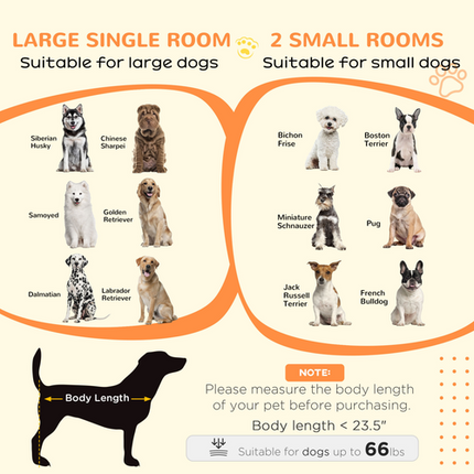 PawHut Dog Crate Furniture – Double Dog Cage for Large & Small Dogs – Grey
