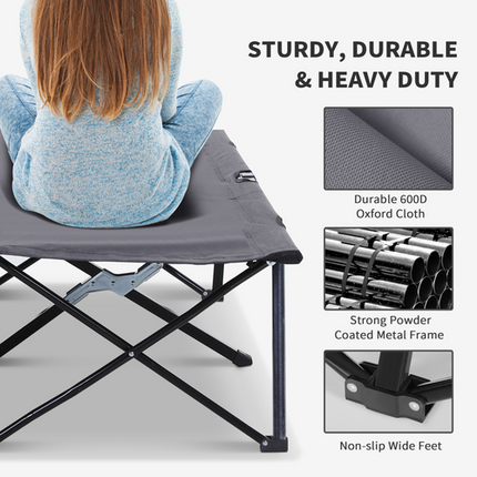 Double Folding Camping Sunbed – Outdoor Portable Lounger