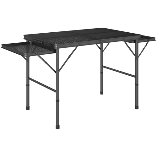 Outsunny 4.5ft Folding Picnic Table – Adjustable Height – Metal Outdoor Table